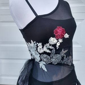 Custom embellished dance leotard adult M